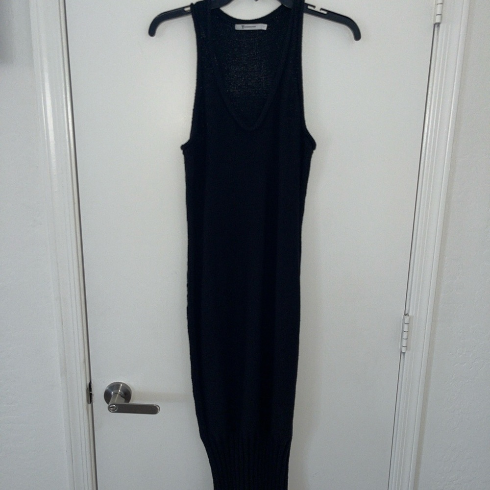 T ALEXANDER WANG Twisted Draped Racerback Sleeveless Sweater Fitted Dress M